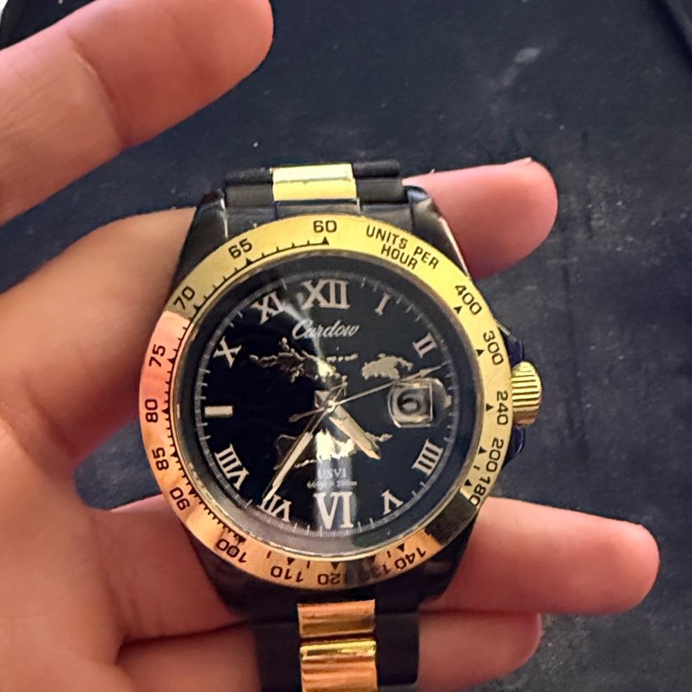 Men’s Gold and Black Steel Quartz Watch 45mm - Limited Edition Cardow
